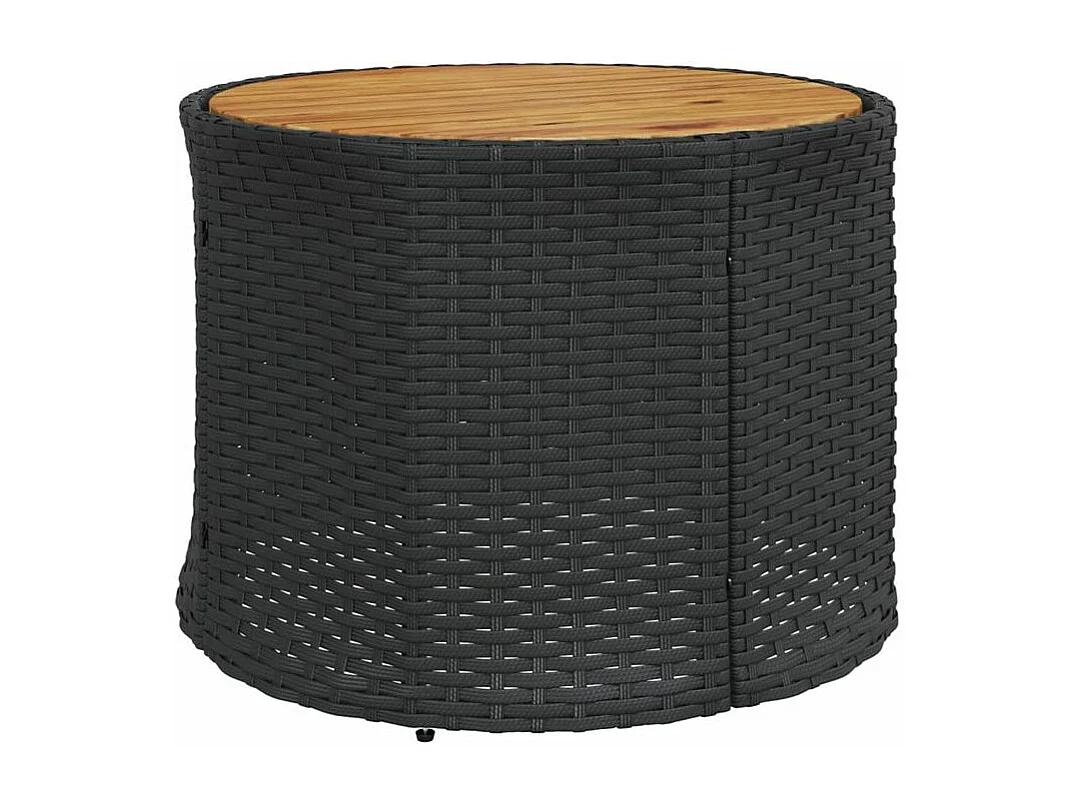 Salon de jardin 3 pcs demi-rond noir résine tressée