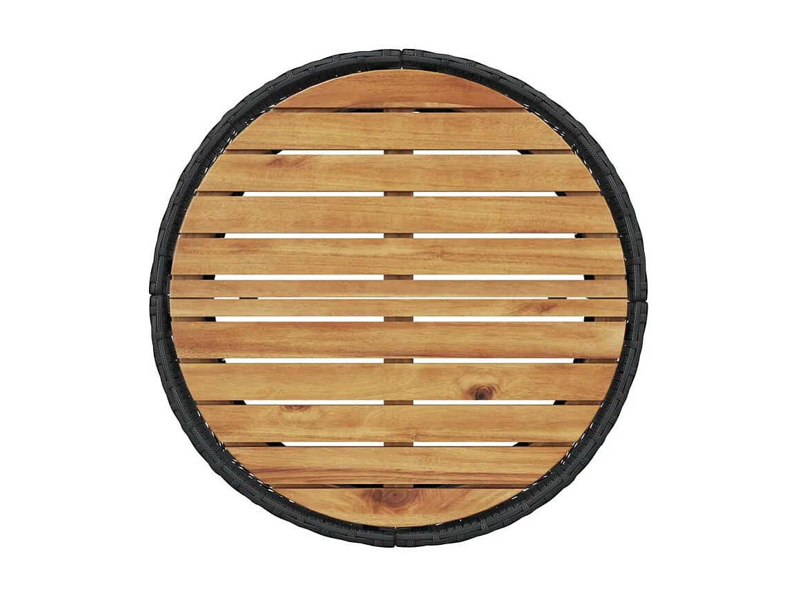 Salon de jardin 3 pcs demi-rond noir résine tressée