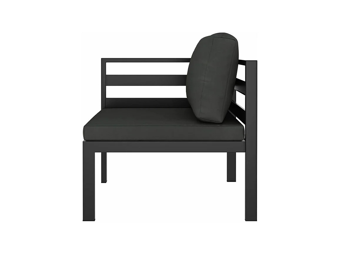 Salon de jardin 7 pcs avec coussins Aluminium Anthracite