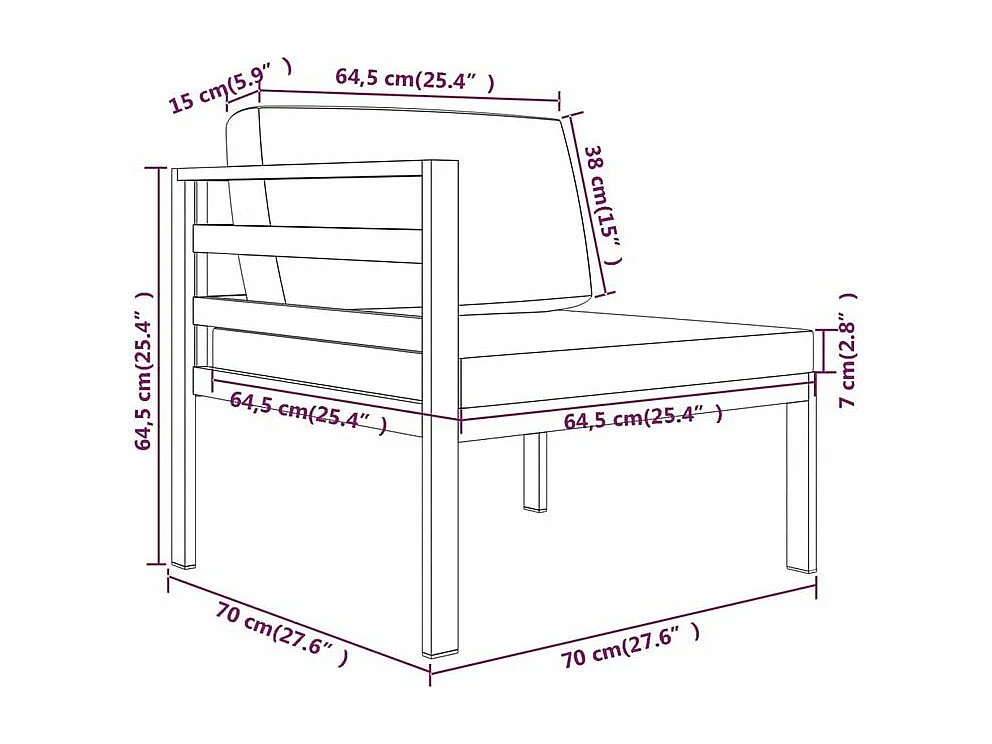 Salon de jardin 7 pcs avec coussins Aluminium Anthracite