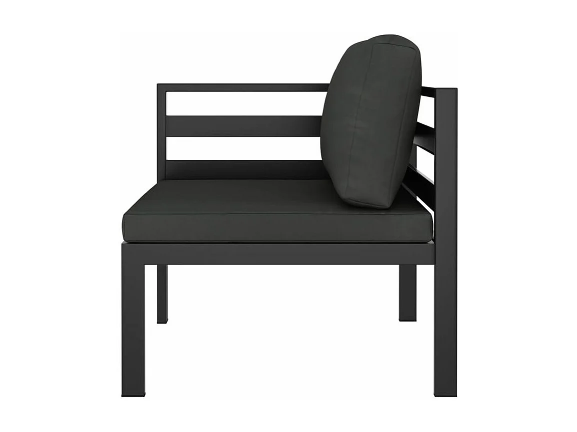 Salon de jardin 7 pcs avec coussins Aluminium Anthracite