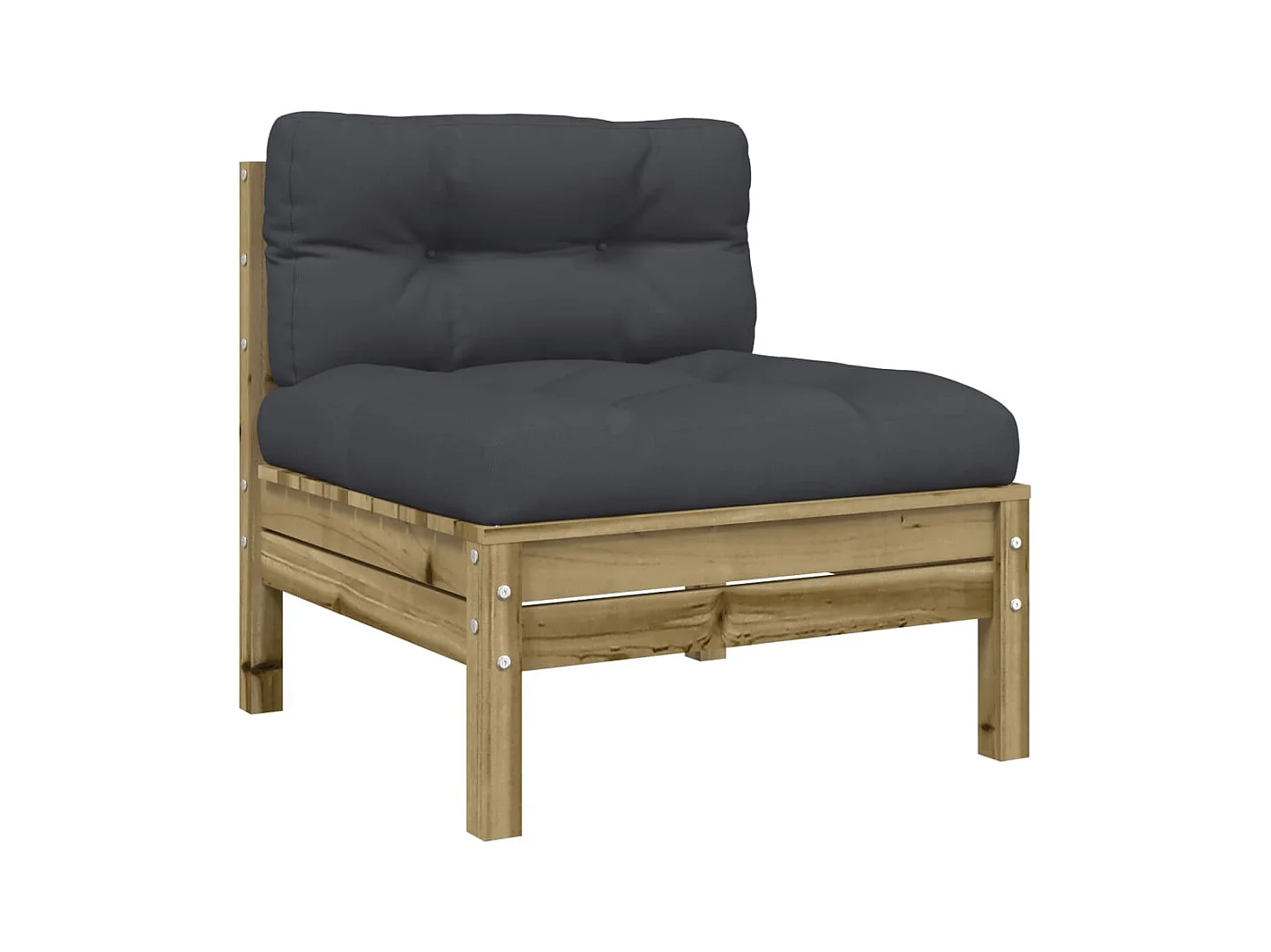 Salon de jardin 9 pcs avec coussins bois de pin imprégné