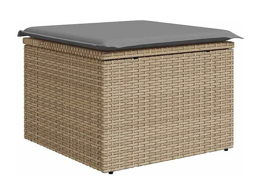 Salon de jardin avec coussins 6 pcs beige résine tressée