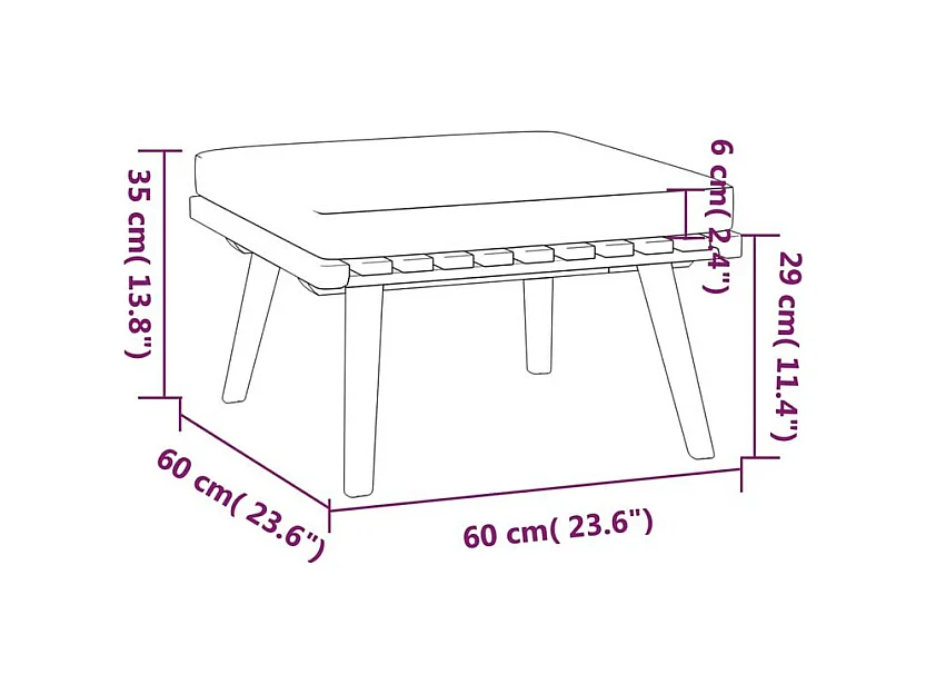 Salon de jardin 4 pcs avec coussins Bois d'acacia solide