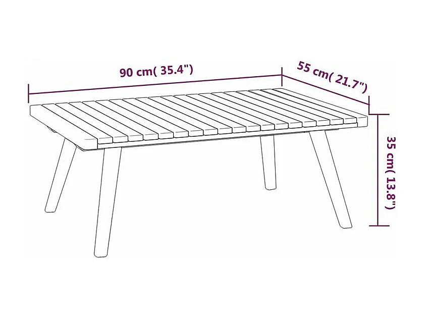 Salon de jardin 4 pcs avec coussins Bois d'acacia solide