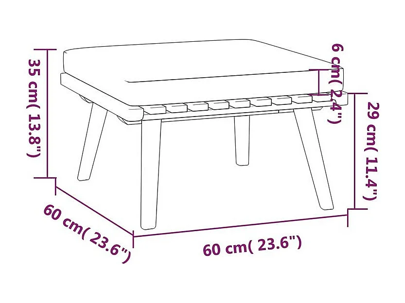 Salon de jardin 4 pcs avec coussins Bois d'acacia solide