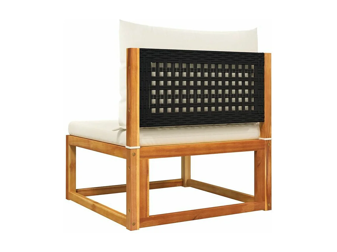 Salon de jardin avec coussins 7 pcs bois massif d'acacia