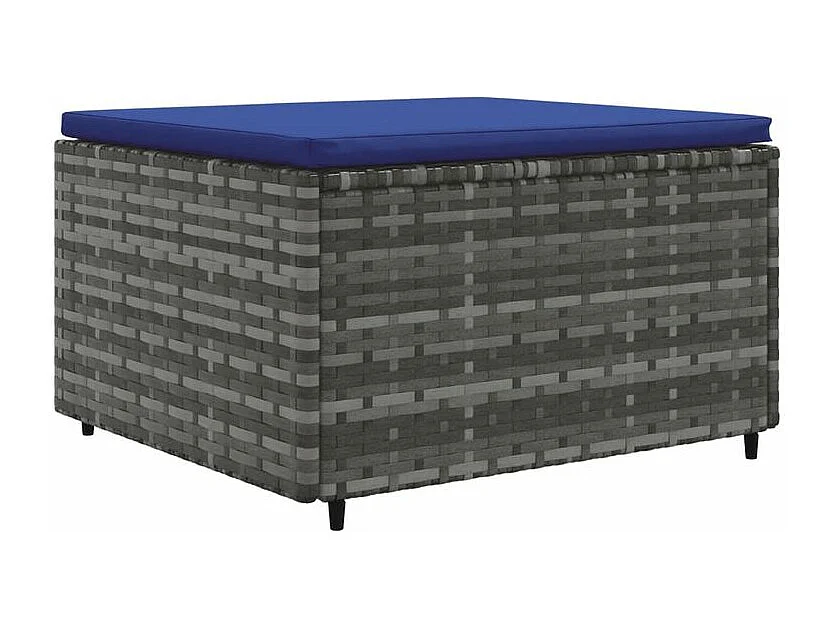 Salon de jardin 7 pcs avec coussins Gris Résine tressée