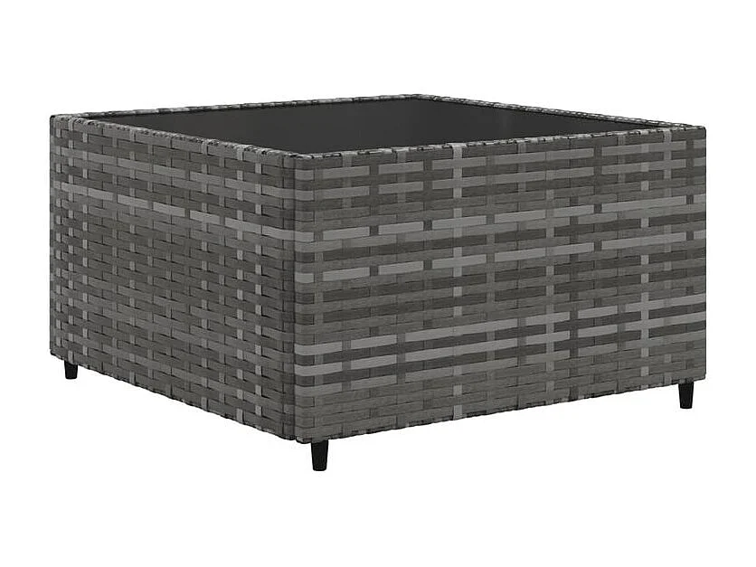 Salon de jardin 7 pcs avec coussins Gris Résine tressée