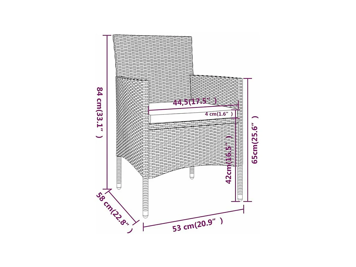 Ensemble de bistro de jardin 5 pcs poly rotin et verre trempé