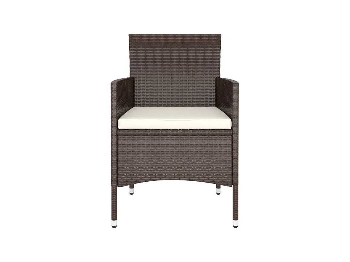 Ensemble de bistro de jardin 5 pcs poly rotin et verre trempé