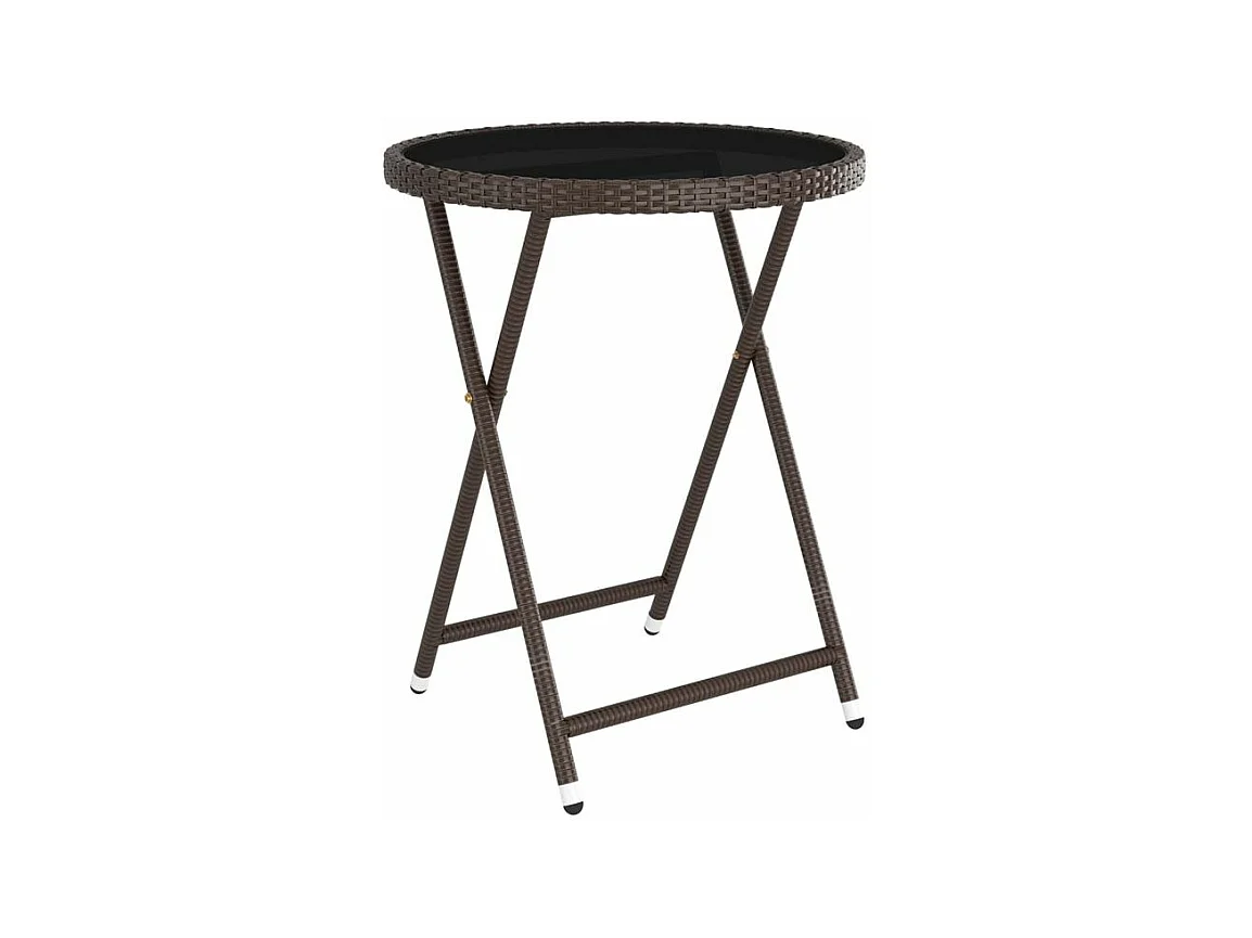 Ensemble de bistro de jardin 5 pcs poly rotin et verre trempé