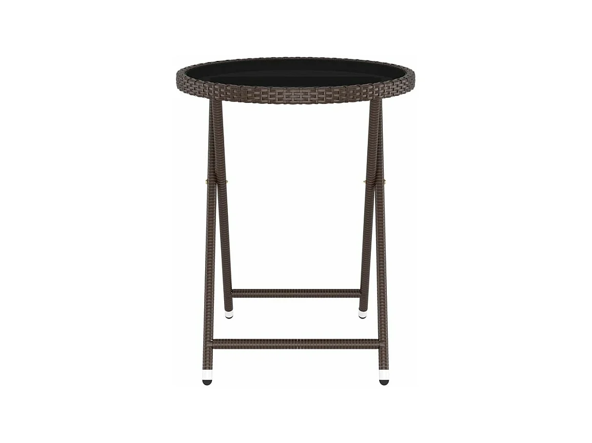 Ensemble de bistro de jardin 5 pcs poly rotin et verre trempé