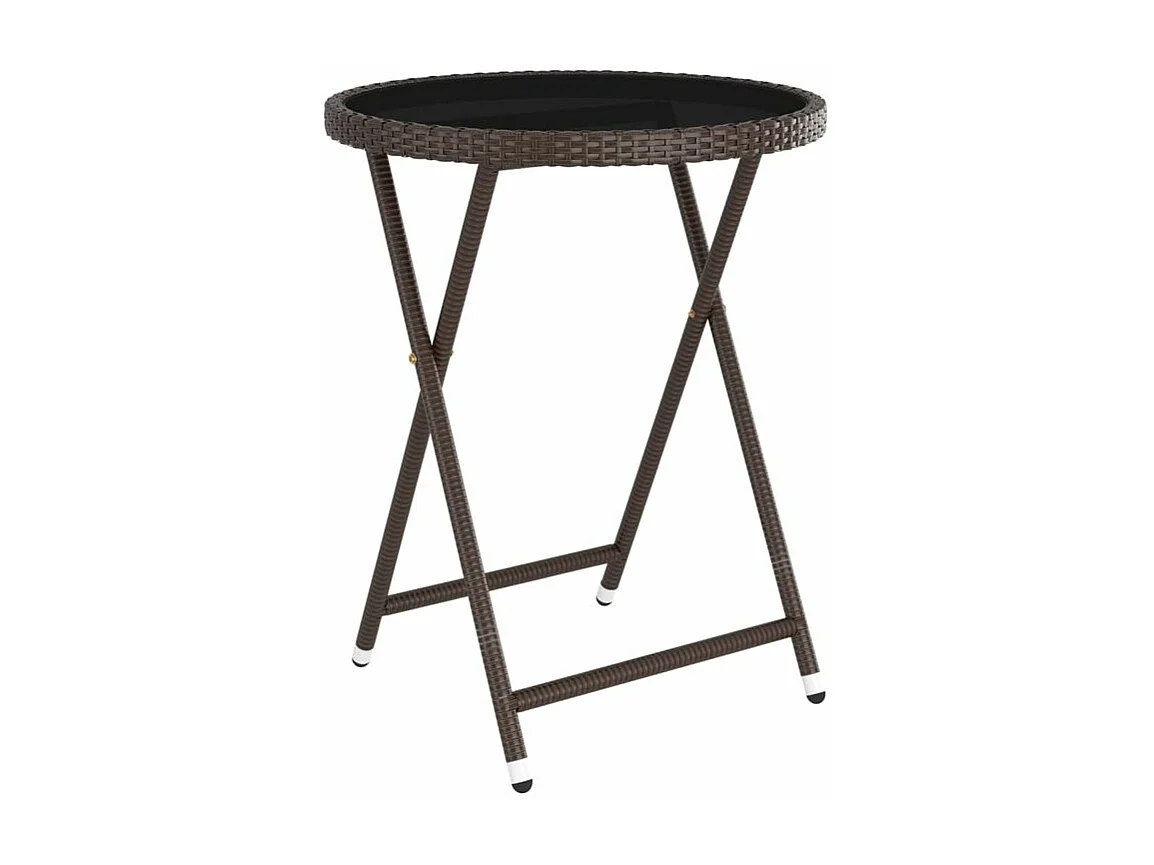 Ensemble de bistro de jardin 5 pcs poly rotin et verre trempé