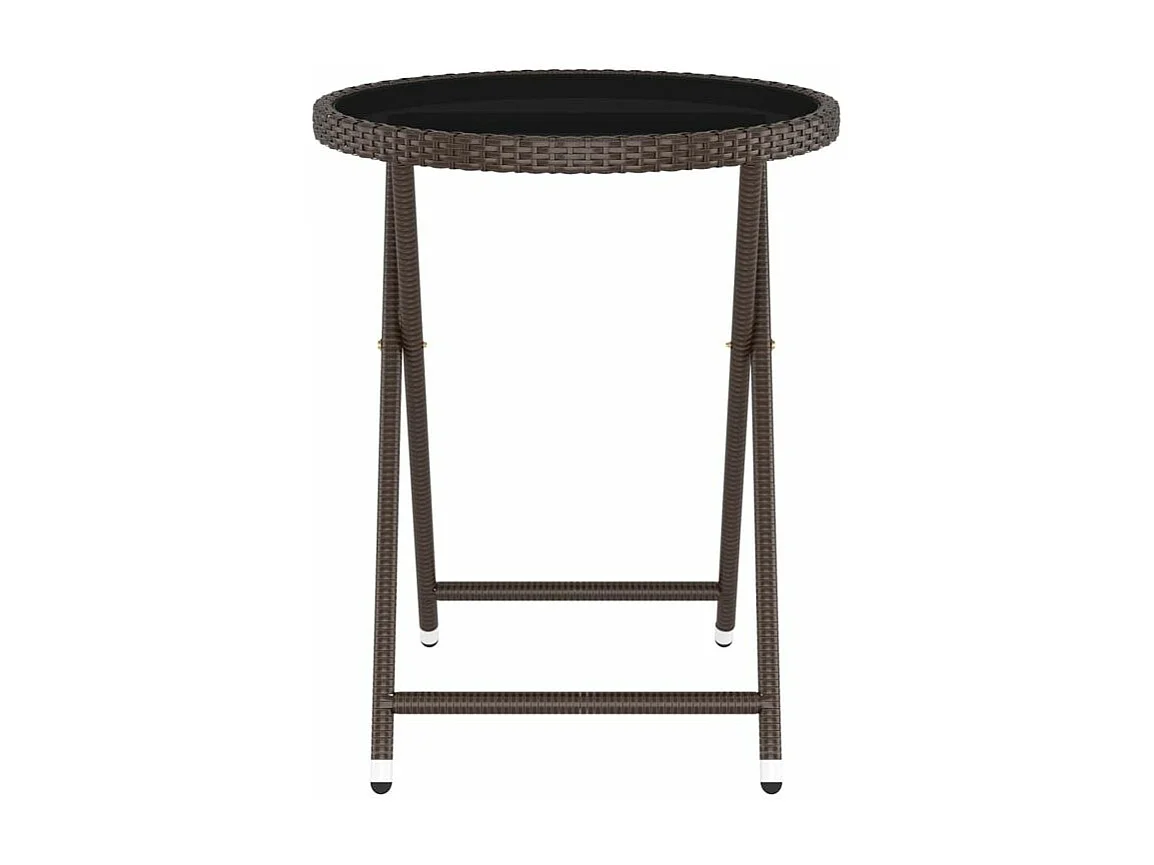 Ensemble de bistro de jardin 5 pcs poly rotin et verre trempé