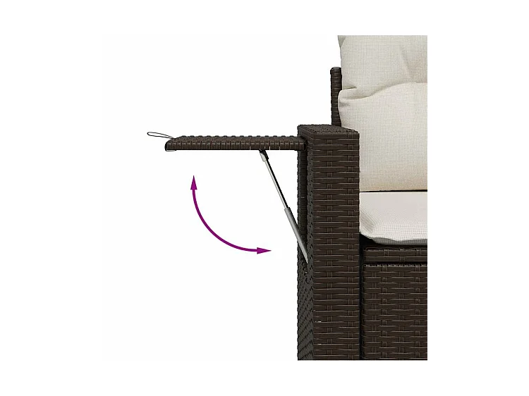 Salon de jardin 10 pcs avec coussins marron résine tressée