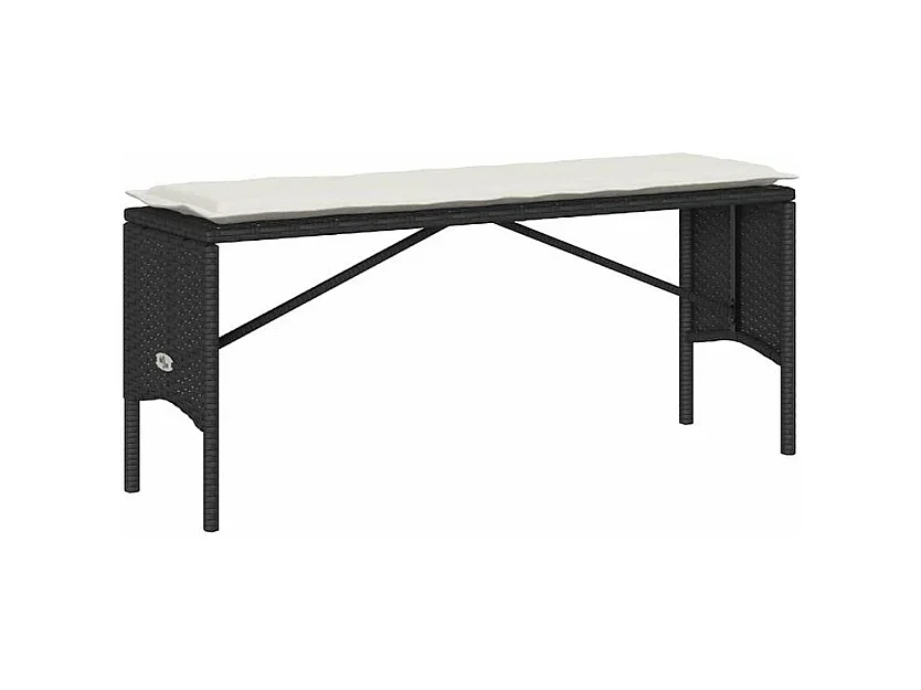 Ensemble à manger de jardin avec coussins 3 pcs Noir