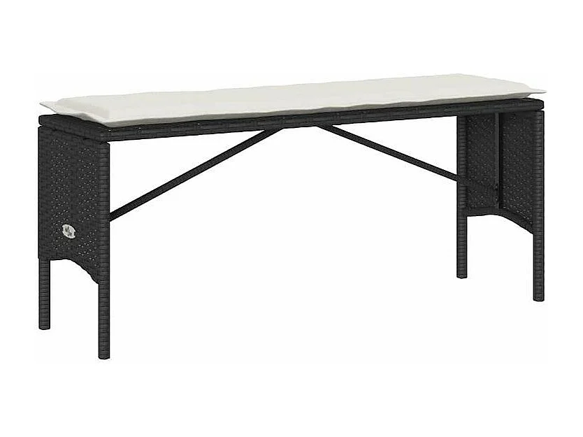 Ensemble à manger de jardin avec coussins 3 pcs Noir