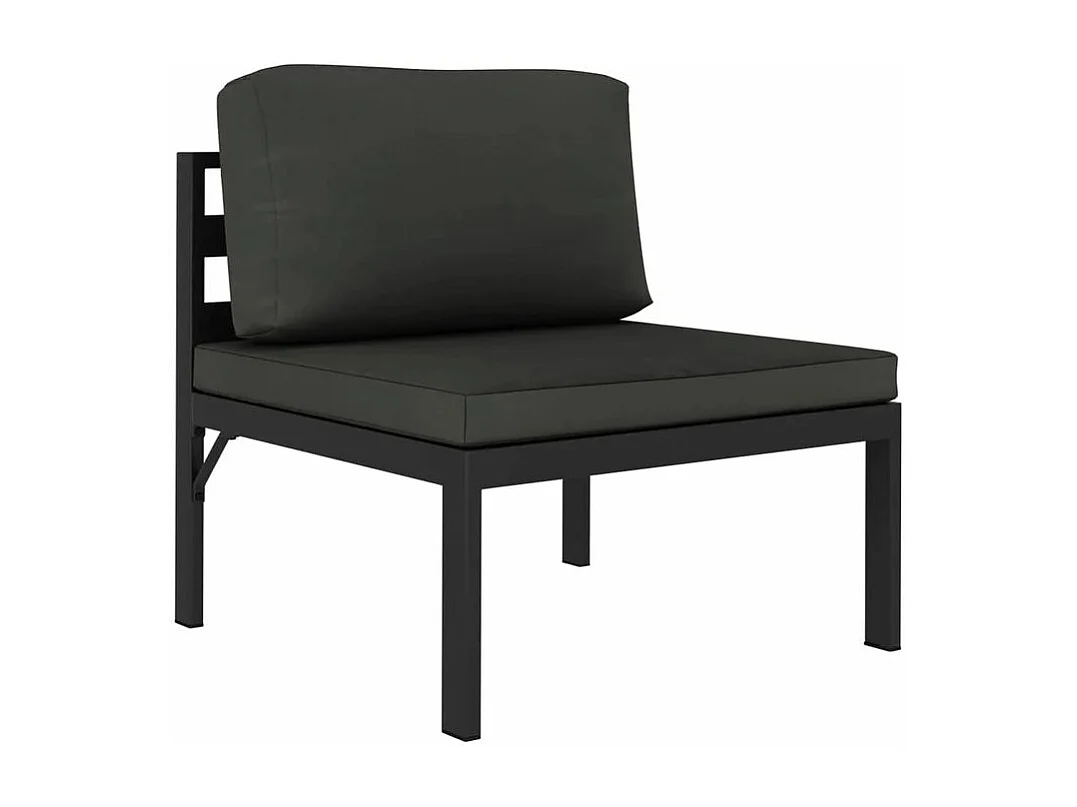 Salon de jardin 8 pcs avec coussins Aluminium Anthracite