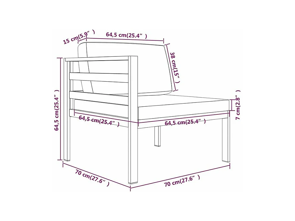 Salon de jardin 4 pcs avec coussins Aluminium Anthracite