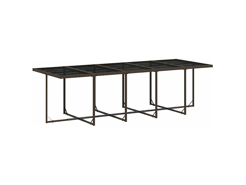 Ensemble à manger de jardin et coussins 11 pcs marron rotin