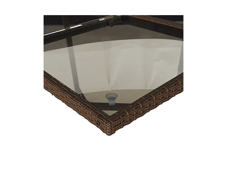 Ensemble à manger de jardin et coussins 11 pcs marron rotin