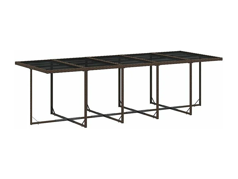 Ensemble à manger de jardin et coussins 11 pcs marron rotin