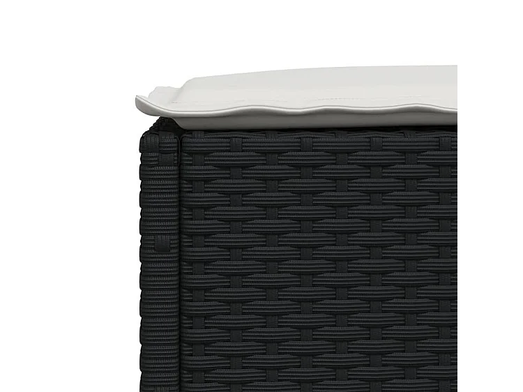 Salon de jardin 8 pcs avec coussins noir résine tressée