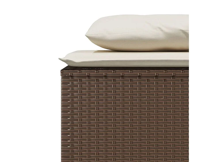 Ensemble à manger de jardin 3 pcs et coussins marron poly rotin