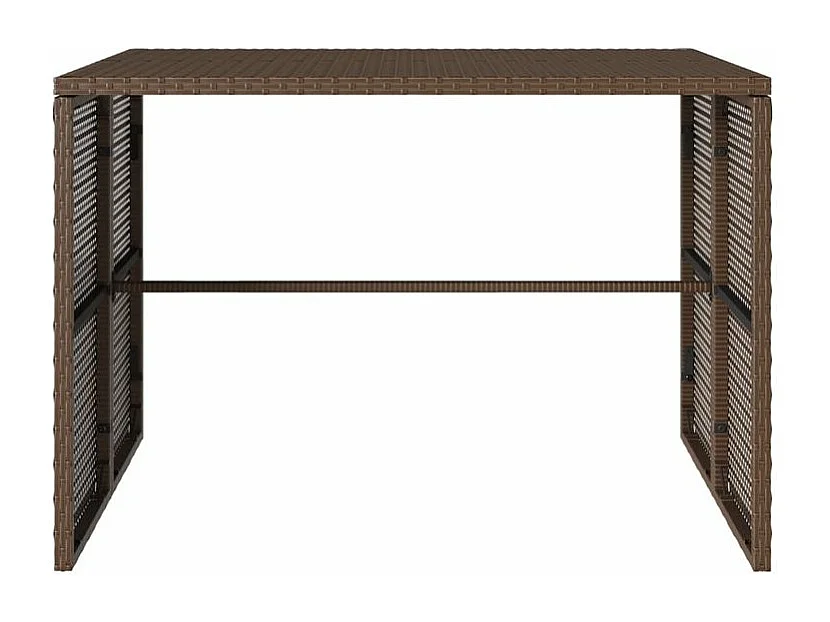 Ensemble à manger de jardin 3 pcs et coussins marron poly rotin