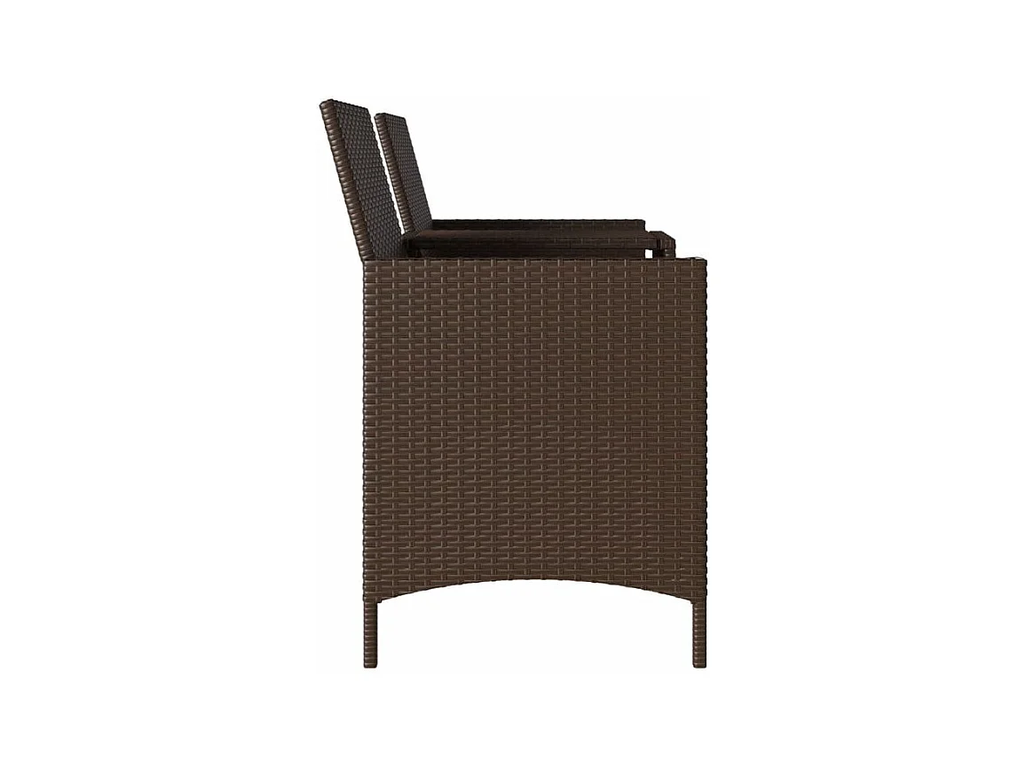 Canapé de jardin 2 places avec table et coussins résine tressée