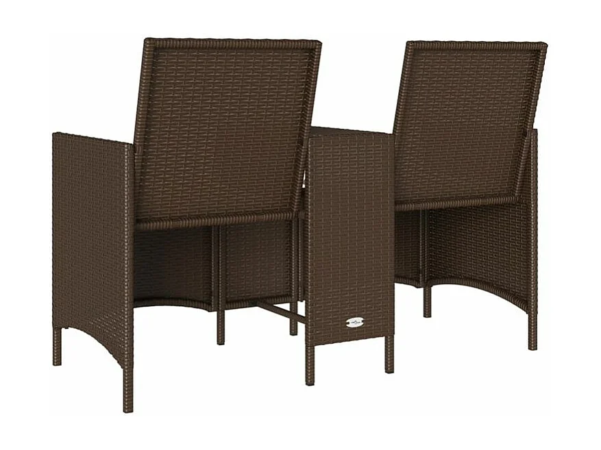 Canapé de jardin 2 places avec table et coussins résine tressée