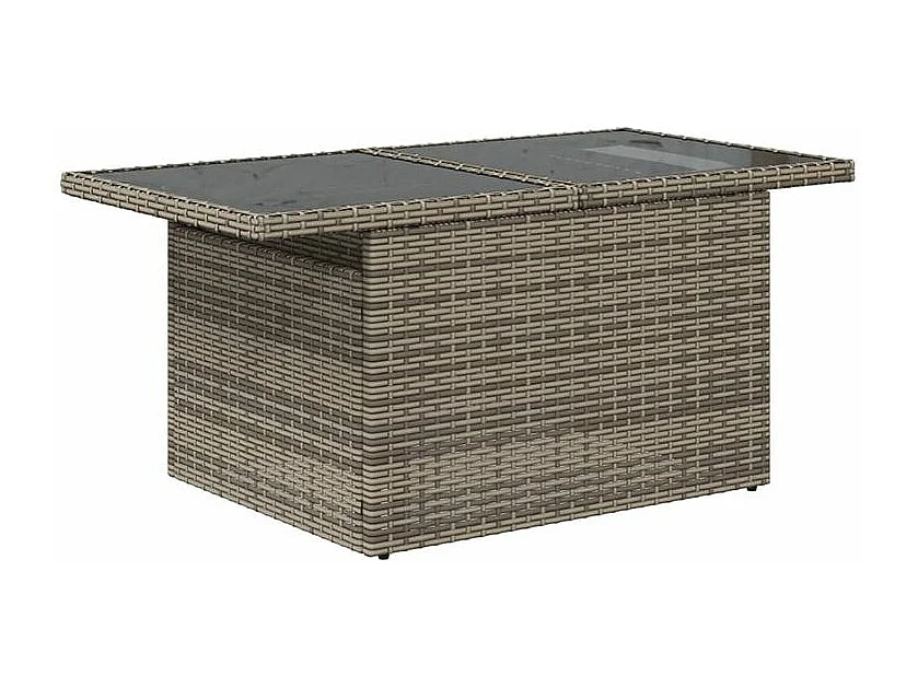 Salon de jardin 11 pcs avec coussins gris résine tressée