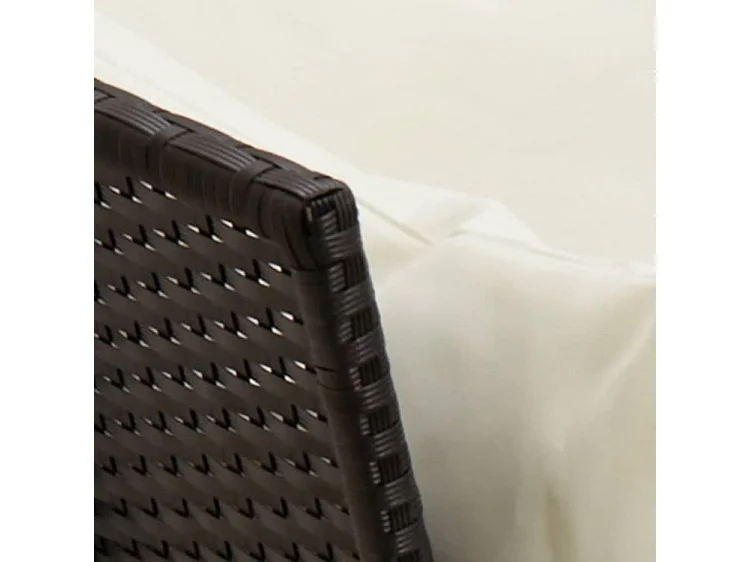 Canapé de jardin avec coussins Noir Résine tressée