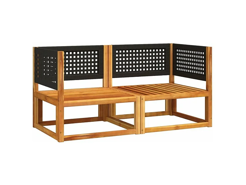 Canapés d'angle de jardin et coussins 2pcs bois massif d'acacia