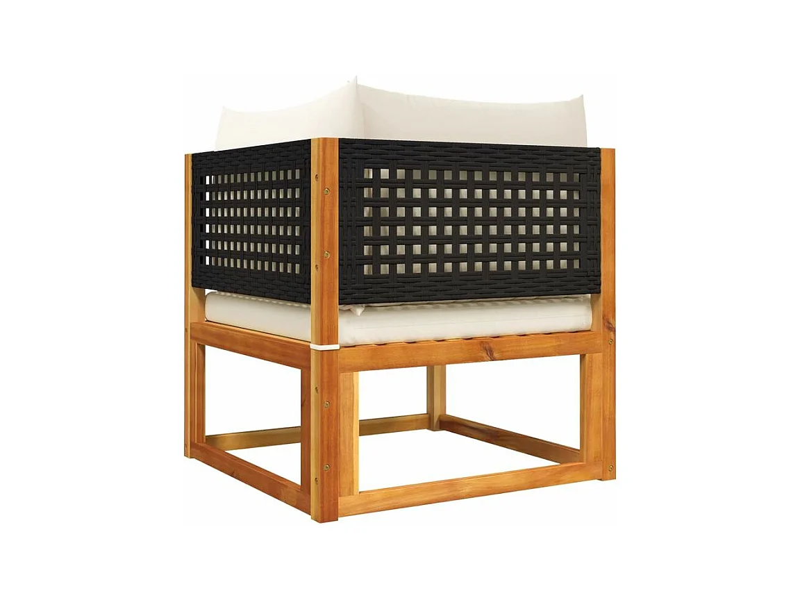 Canapés d'angle de jardin et coussins 2pcs bois massif d'acacia