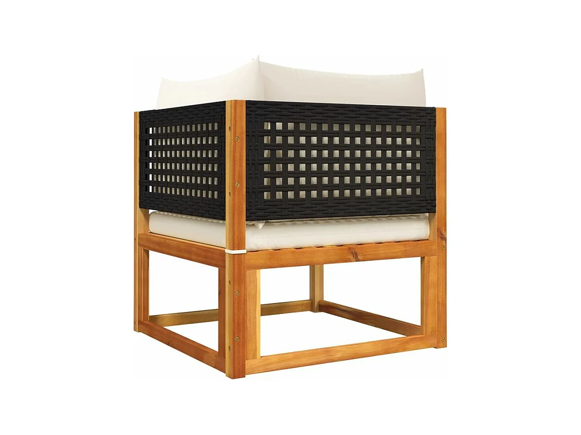 Canapés d'angle de jardin et coussins 2pcs bois massif d'acacia