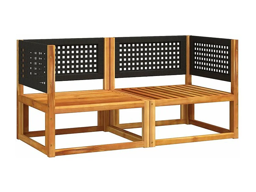 Canapés d'angle de jardin et coussins 2pcs bois massif d'acacia