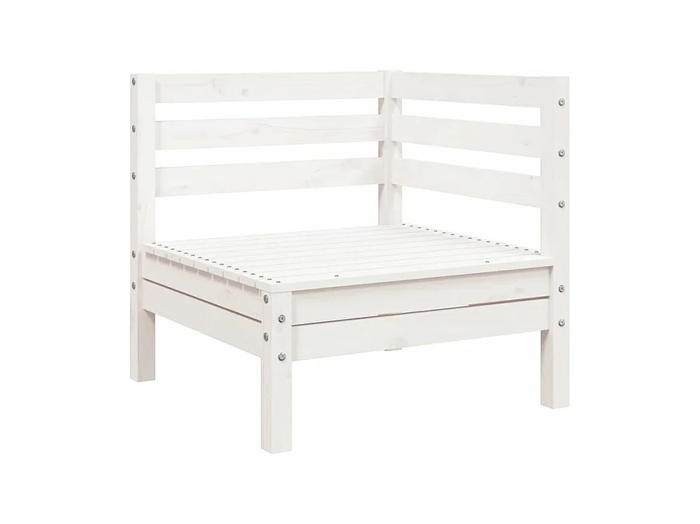 Canapé de jardin 3 places et repose-pied blanc bois pin massif