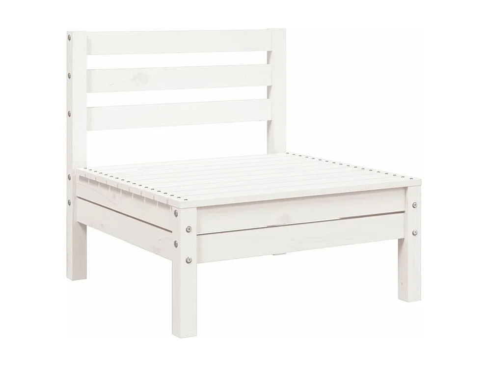 Canapé de jardin 3 places et repose-pied blanc bois pin massif