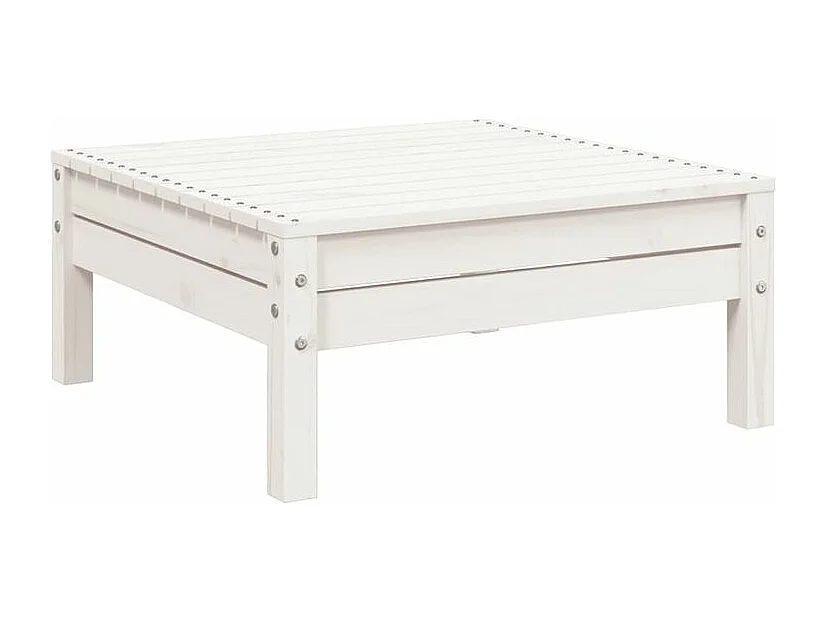 Canapé de jardin 3 places et repose-pied blanc bois pin massif