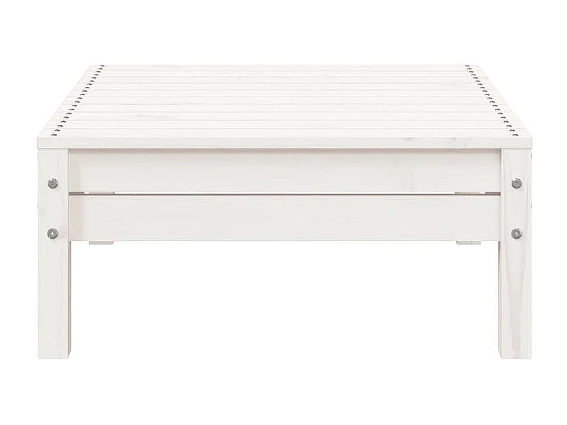 Canapé de jardin 3 places et repose-pied blanc bois pin massif