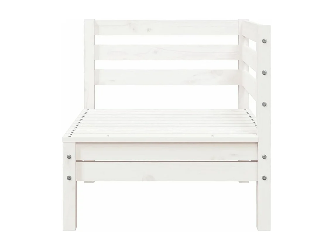 Canapé de jardin 3 places et repose-pied blanc bois pin massif