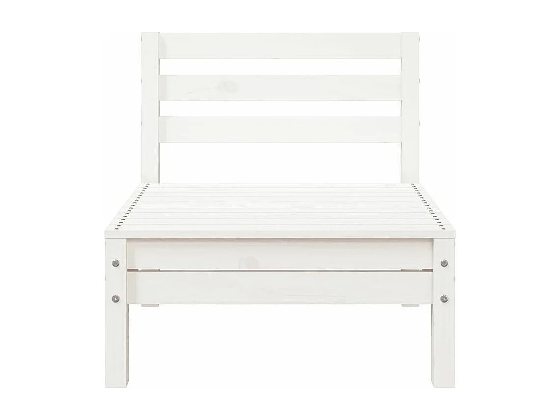 Canapé de jardin 3 places et repose-pied blanc bois pin massif