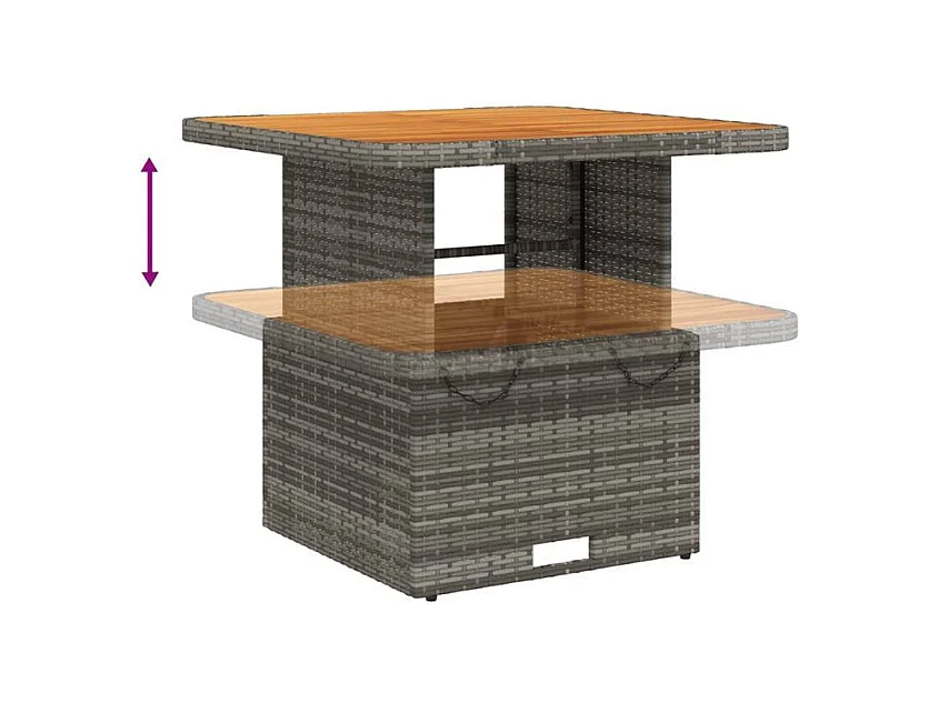 Salon de jardin 2 pcs avec coussins Gris Résine tressée