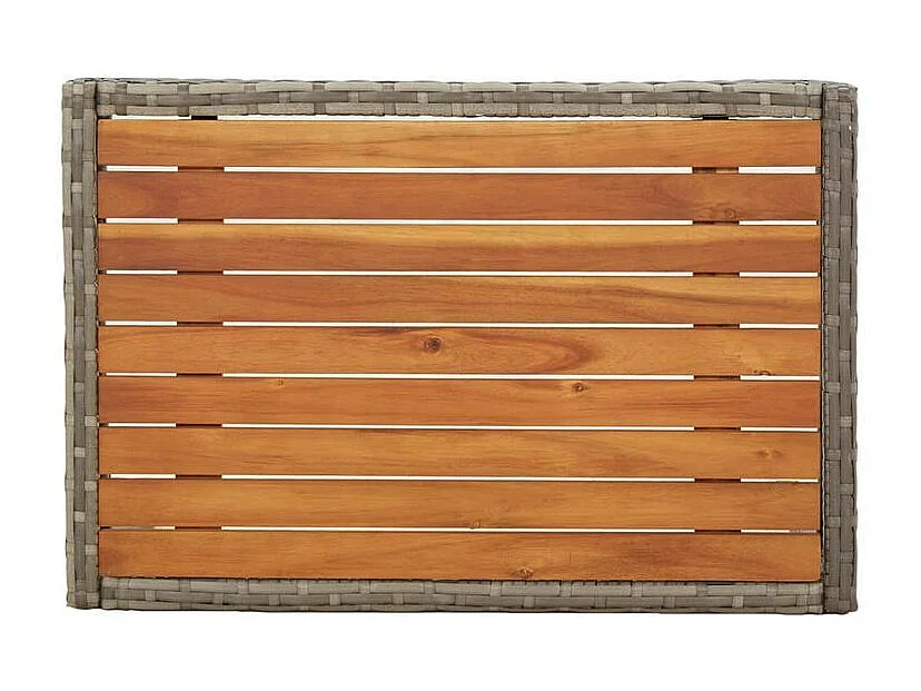 Ensemble à manger jardin 4pcs et coussins Gris Résine tressée