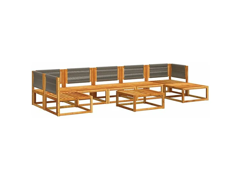 Salon de jardin avec coussins 8 pcs bois massif d'acacia