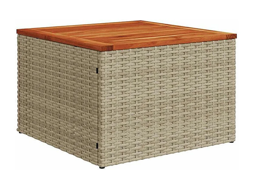 Salon de jardin avec coussins 9 pcs beige résine tressée