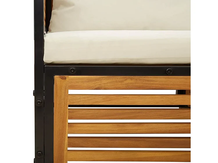 Salon de jardin avec coussins 5 pcs Bois d'acacia solide