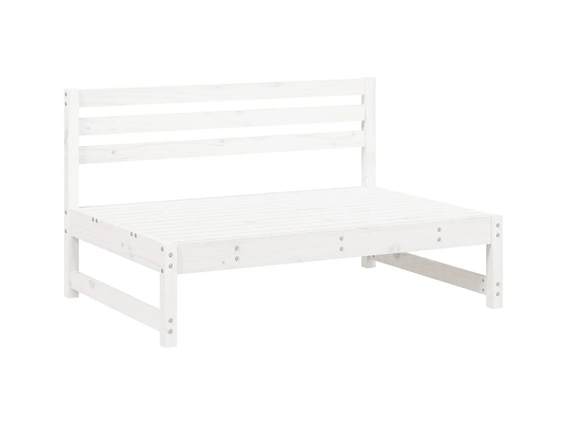 Salon de jardin 4 pcs blanc bois de pin massif